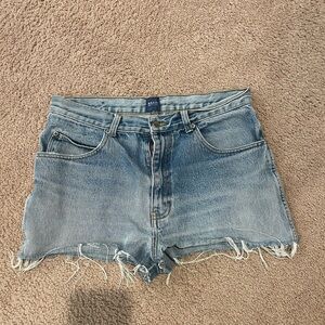 BASIC EDITIONS Distress Denim Shorts